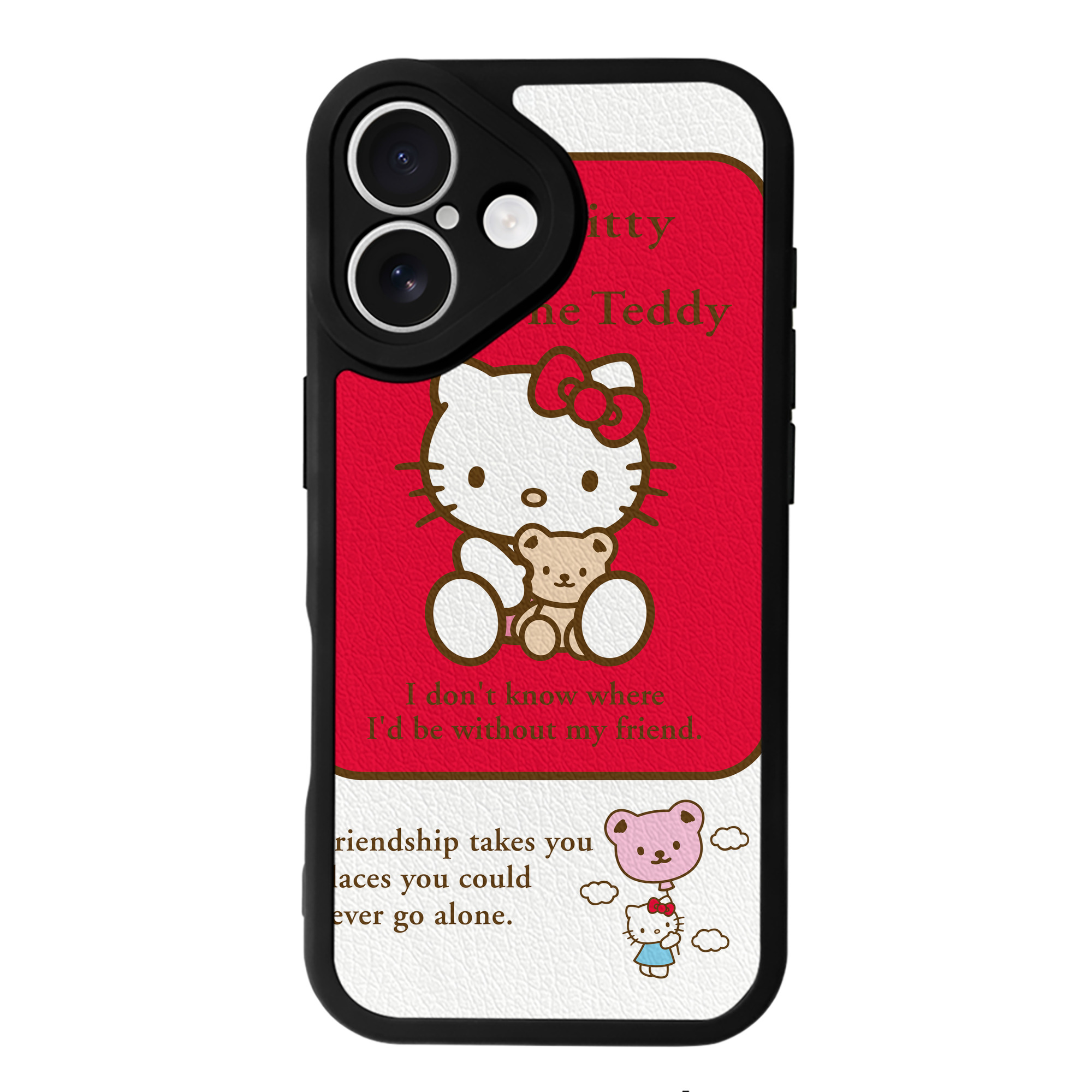 （画像用） Hello Kitty ハローキティ 【iPhone 16シリーズ対応】シリコンスマホケース（レザー調） 材質：シリコン